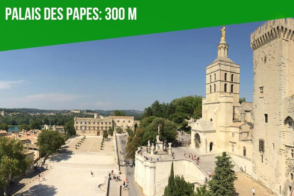 La Loge De L'Horloge - 1 Min Palais Des Papes - Ac Clim - Wifi - Hypercentre - Vue Sur Le Carrousel Apartamento Avinhão Exterior foto